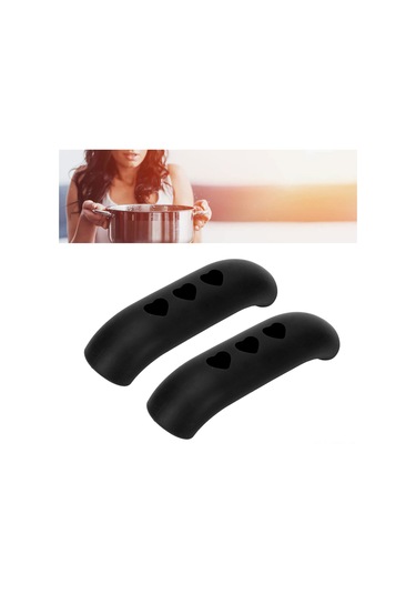 Maiyame 2 Adet Silikon Tencere Kolluk Kılıfı - Isı Dayanıklı Kayma Engellli Fırın Tencere Tutamak Koruması Gri Renk