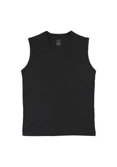 Siyah Erkek Düşük Kollu T-Shırt-Siyah