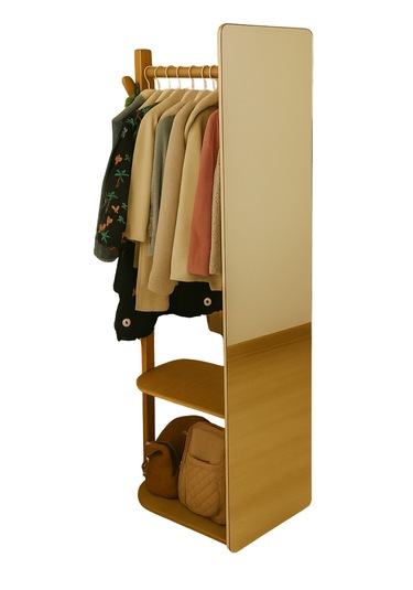 Ayna + Askılık + Raf 3 Ü Bir Arada Fonksiyonel Tasarım Kayın Kontrplak Kalitesi Ahşap