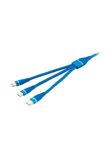 Mf Product 0060 3 In 1 Hızlı Şarj Kablosu 1.2 M Mavi