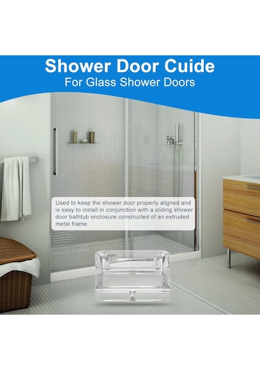 Maiyame 3/8 İnç Cam Kayar Duş Kapısı İçin Akrilik Şeffaf Alt Ray Rehberi, Vidalı Tamir Parçası - 2 Adet Diğer