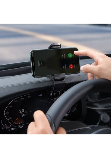 Soulader Evde, Ofiste Ve Araçta Kullanım İçin Pratik Ve Sağlam Telefon Tutucu - 4.7 İle 6.5 İnç Ekran Boyutlarına Uyumlu Geniş Ağızlı Model Siyah