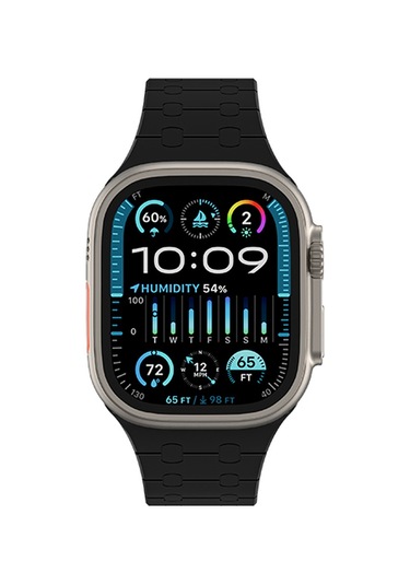 Watch Ultra 49mm Amazingthing Smoothie Sport Magnetik Tak Çıkar Silikon Strap Kayış Siyah-mor