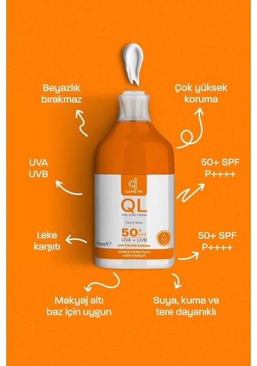 Quality Life Ql Vücut Güneş Kremi SPF50+ 2 x 110 ML