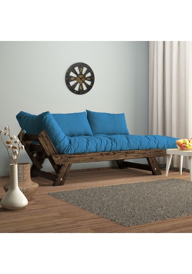 Woodesk Adalar Masif Ceviz-mavi Renk 2li Kanepe Cpt8115-210