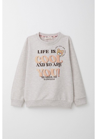 Breeze Kız Çocuk Eşofman Takım Simli Yazı Baskılı Sevimli Ayıcıklı 1.5-5 Yaş, Bej Melanj Bej Melanj Breeze Kız Çocuk Eşofman Takım Simli Yazı Baskılı Sevimli Ayıcıklı 1.5-5 Yaş, Bej Melanj Bej Melanj