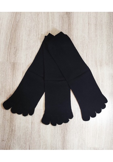 Erkek 3 Çift Pamuklu Parmaklı Çorap Siyah