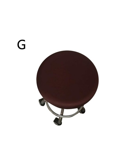 Kahverengi 1pc Streç Spandex Elastik Yuvarlak Sandalye Kapak Slipcover Düz Renk Basit Yıkanabilir