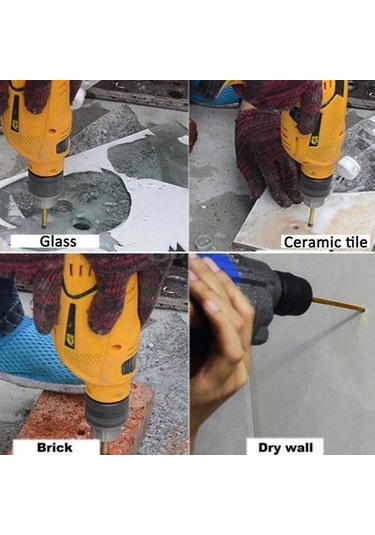 Altıgen Saplı Çapraz Cam Matkap Ucu Dişli Seramik Göz Matkap Ucu Karbür 4'lü