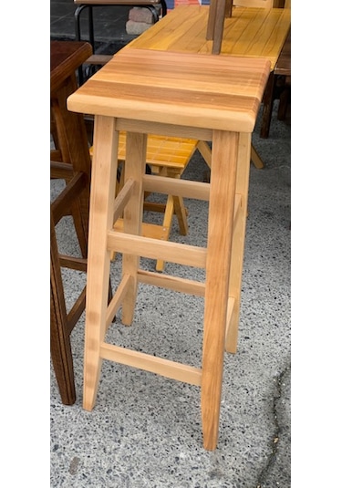 Ahşap Masif Bar Tabure 80 Cm 1.sınıf Gürgen Ağacından Natural