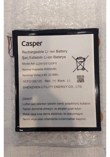 Casper Vıa S40 L40 Tablet Bataryası