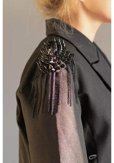 Sweet Night Omuz Askıları 2'li, Zincirli Broşlar 226185243 Siyah