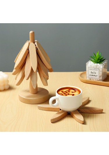 Adet Ağaç Tasarım Standı Ahşap Altlıklar Dekoratif Anti Haşlanma Isıya Dayanıklı Masa Matı Bardak Altlığı Ahşap Amerikan Servisleri Tencere B,l Diğer