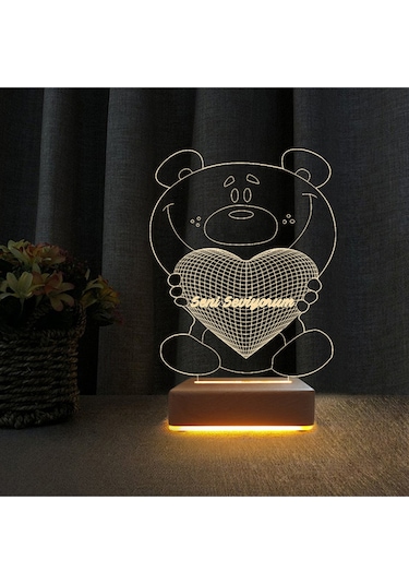 Çocuk Odası Lambası Seni Seviyorum Yazılı 3d Led Lamba