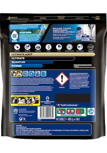 Finish Ultimate Plus Bulaşık Makinesi Deterjanı Kapsül Tablet 40 Adet