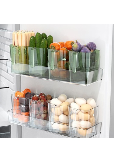 Neevoyu Pet Materyal Camurlu Buzdolabı Yan Kapı Depolama Kutusu - Yemekleri Ayrıştırır, Taze Tutar, Kolay Erişim Şeffaf