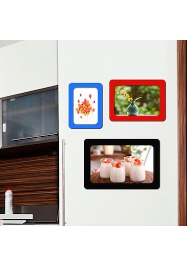 Kırmızı Kullanışlı Fotoğraf Duvar Etiketi Manyetik Süreç Bükülme Serbestçe Dekoratif 10ınch Dual Layer