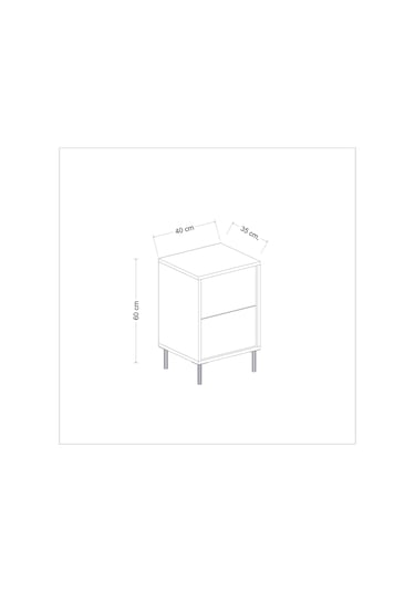 İmaj Komodin Orma Mermer/beyaz Gold