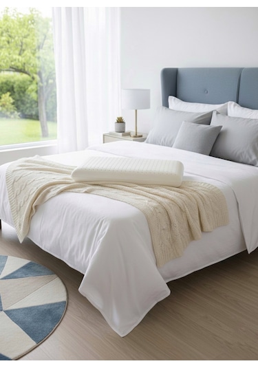 Büyük Boy Hava Kanallı, Nefes Alabilir Ortopedik %100 Visco Yastık Yıkanabilir Kılıf 70x50x15cm Beyaz