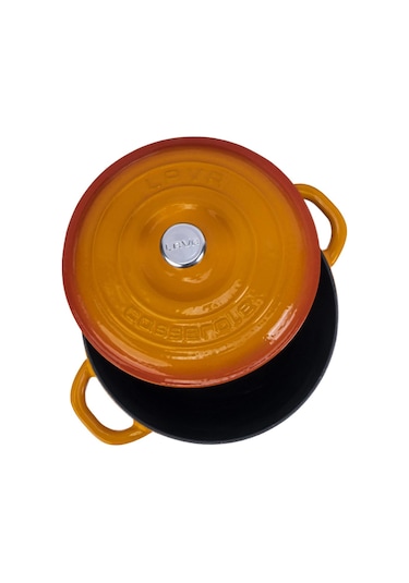 Lava Döküm Yuvarlak Tencere Döküm Demir Kapak  New Heritage Serisi 22 CM