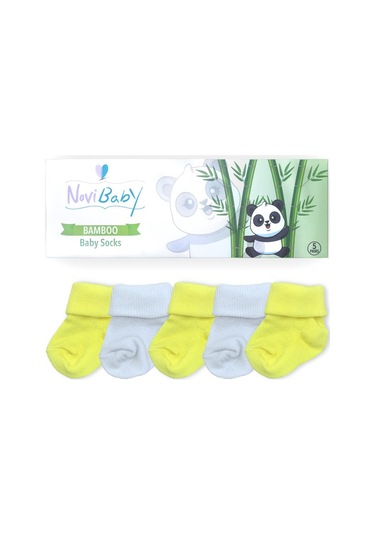 Novibaby 5'li Bambu Yenidoğan Bebek Çorabı I Sunshine I 0-6 ay "Karışık Renkli"