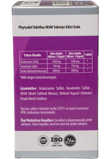 Phytodef Odeflex MSM Glukozamin Sülfat Kondroitin Sülfat 3 x 90 Kapsül