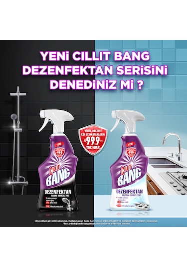 Cillit Bang Banyo + Mutfak Dezenfektan Sprey Temizleyici 2 x 750 ML