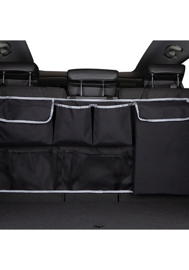 Wezone Oksford Kumaş Sulu Suya Dayanıklı Araba Bagaj Organizatörü, Bölmeli Depolama, Ayarlanabilir Kayışlı, Hafif Ve Taşınabilir Siyah