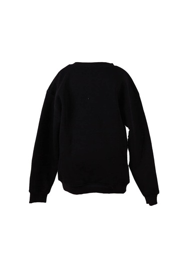 Trender Siyah Erkek Çocuk Sweatshirt 3 İp Şardonlu Skate Baskı SIYAH
