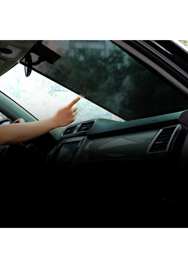 Dianziye Otomatik Genişletilebilir Ön Cam Güneşlik, Araç İçin Isı Ve Güneş Engeli, 58x125 Siyah Ağızlı, Dayanıklı Malzeme