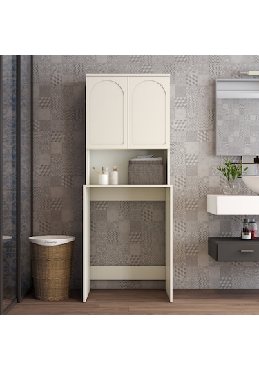 Lyon Çamaşır Makinesi Dolabı V102 - Krem Krem