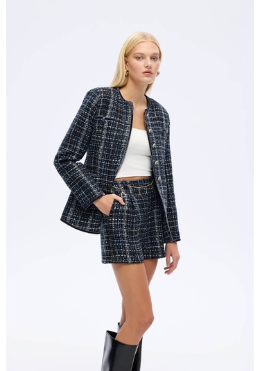 Quzu Zincir Detaylı Lacivert Kadın Şort Srt01160 Lacivert