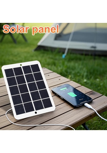 Xuweiwei Büyük Solar Panel - Usb Portlu Taşınabilir Şarj Cihazı Kamp Akıllı Telefon Tablet Fan