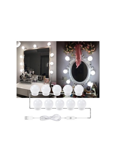 Nature White 2 Ampullü Led Makyaj Aynası Işığı Tuvalet Masası Banyo İçin Çok Renkli