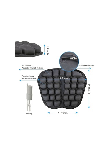 In-sc003 Araba Ofis Şişme Hava Yastığı Koltuk Minderi, Stil: Elektrikli Su Şişme Çift Kullanımlı Siyah