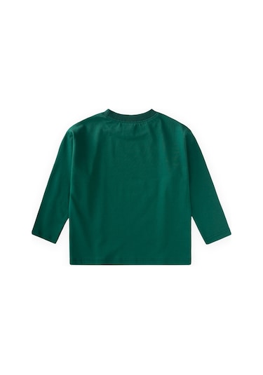 Cigit Sloganlı Uzun Kollu T-shirt 2-10 Yaş Yeşil