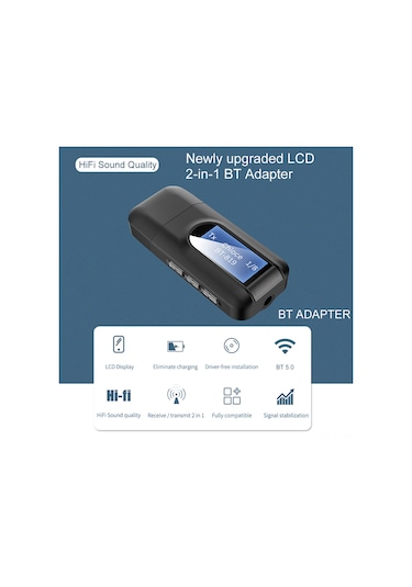 Lemestar Ekranlı Usb Bluetooth 5.0 Verici Alıcı Tv Bilgisayar Ses Adaptörü - T11 Modeli