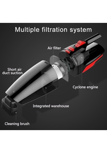 Createtech Uzunluğu: Tipi Taşınabilir Süpürge Siyah Led Kablolu Kablo Işıklı Güçlü Elektrikli El Araba 5m 120w Vz