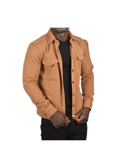 Deepsea Erkek Kahve Çıtçıtlı Kısa Kaşe Mont 2500559 Kahverengi