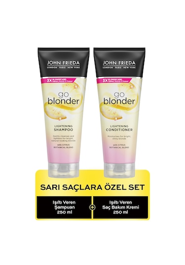John Frieda Go Blonder Lightining Işıltı Veren Sarı Saç Şampuanı 250 ML + Saç Kremi 250 ML