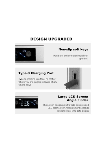 Moveevo Alüminyum Alçımlama Ve Mobilya İçin Yüksek Hassasiyetli Lazer Açı Ölçer, Usb-c Şarjlı Led Ekranlı, Çift Ekranlı, Manyetik Tutma Özelliği Moveevo Alüminyum Alçımlama Ve Mobilya İçin Yüksek Hassasiyetli Lazer Açı Ölçer, Usb-c Şarjlı Led Ekranlı, Çift Ekranlı, Manyetik Tutma Özelliği