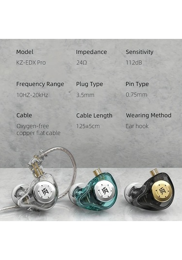 Honeybeeshop Kz Edx Pro Kulak İçi Mikrofonlu Çift Dd Hifi Stereo Ses Gürültü Önleyici Kulaklık Camgöbeği