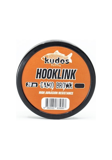 Kudos Hooklink Camo Brown 20m Leader Çeker Lb : 35lb