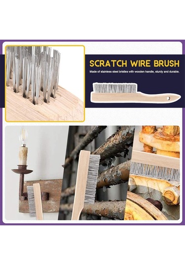 Xurunkeji Adet Kaynak Cürufu Temizleme Aleti: Bobin Yaylı Saplı Kaynak Kırıcı Çekici Ve Tel Fırça İle Bir Çift Kaynak Eldiveni