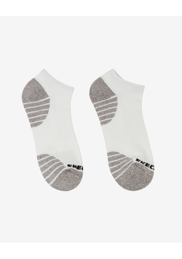 Skechers 3'lü Unisex Yarım Taban Destekli Low Cut Çorap Unisex Beyaz Çorap S119432-107 Beyaz