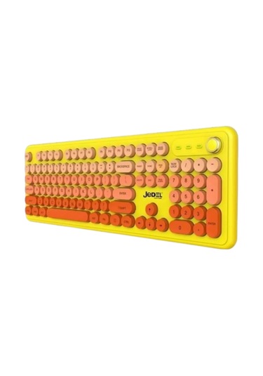 Jedel Wkb104 Kablosuz Bluetooth + 2.4ghz Çift Modlu Klavye - Retro Daktilo Tasarımlı