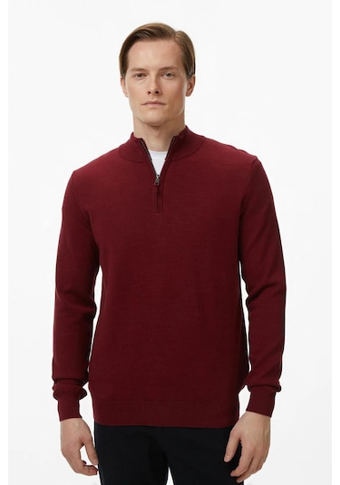 Nautica Erkek Bordo Classic Fit Kazak-12047 Bordo