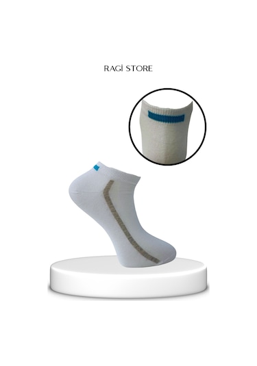 Ragi Store 4'lü Beyaz Dikişsiz Penye Erkek Patik Çorap Beyaz