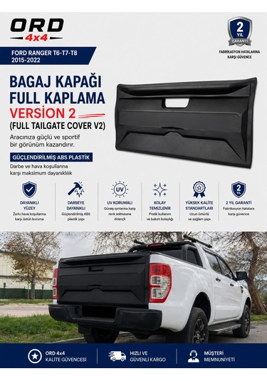 Ford Ranger Bagaj Kapağı Kaplama T6-t7-t8 2015-2022