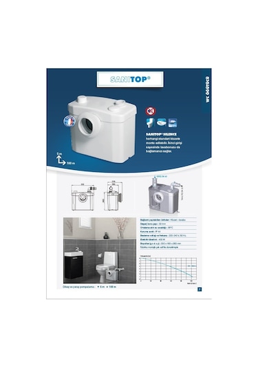 Sanitop - 1 Wc + 1 Ünite Fos.Tah Cihazı - 12 Lt